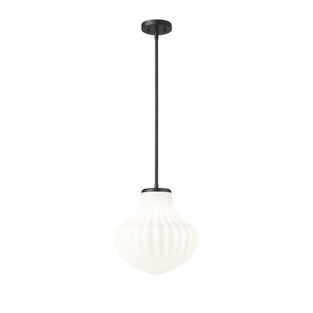 Z-Lite Newbury 1 Light Pendant, 13in. W x 14.25in. H, Matte Black 7512P13-MB